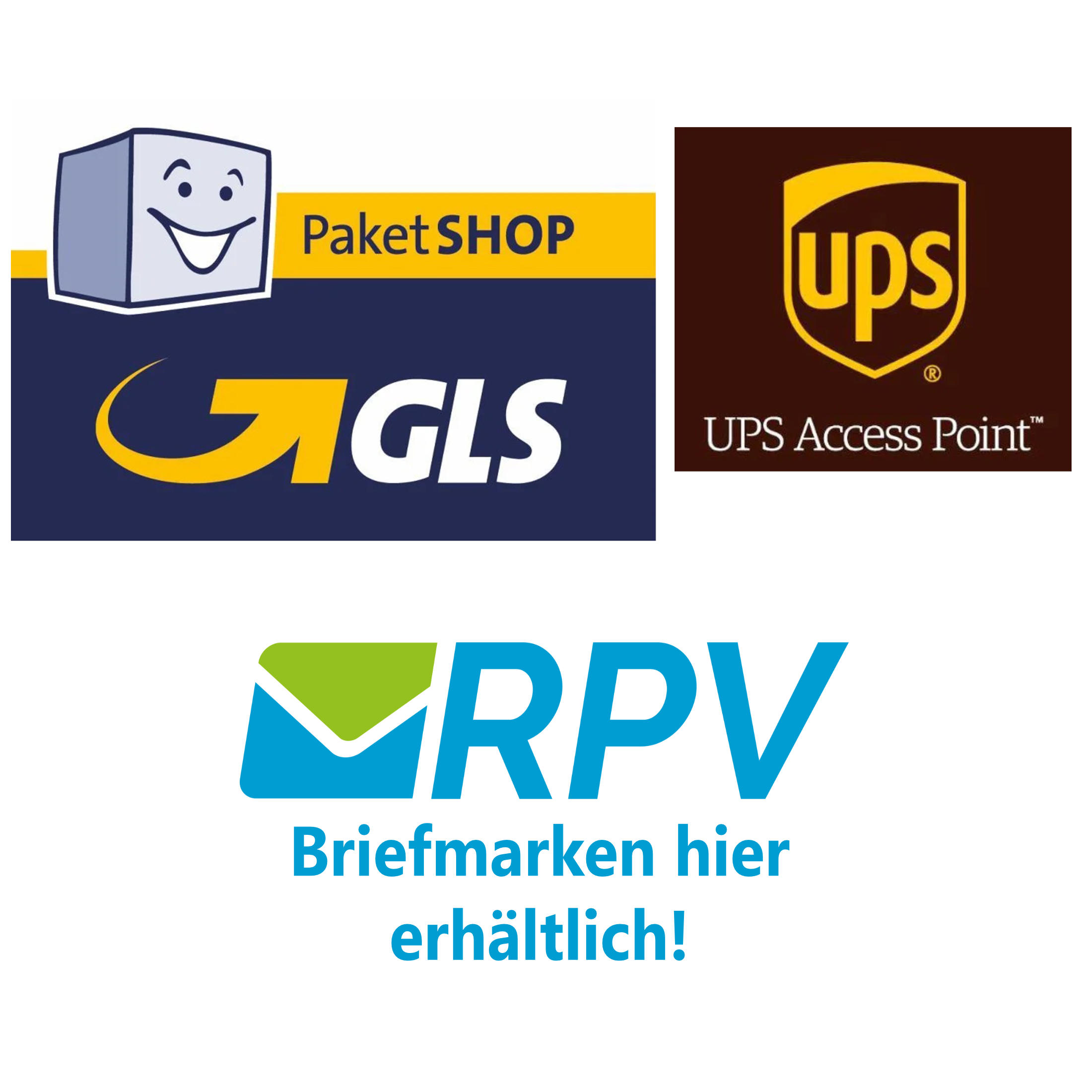 GLS Paketshop, UPSAccesPoint und RPV-Briefdienst