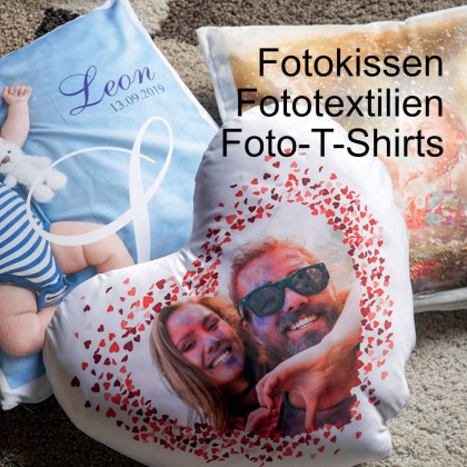 Fotokissen, Fototshirts und -textilien