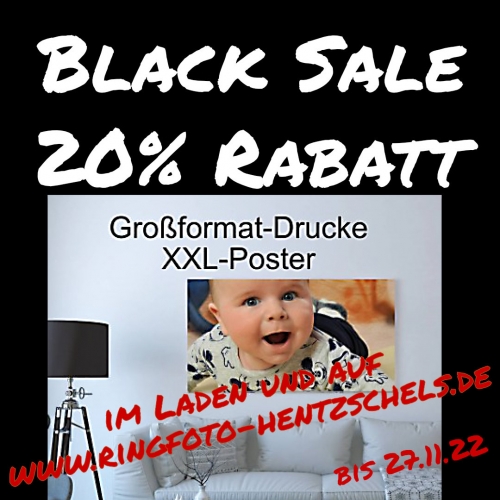 Black Sale: 20% Rabatt auf alle Foto-Drucke ab 20x30 cm im Laden oder hier über den Web-Shop