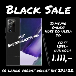 Black Sale: Samsung Galaxy Note 20 Ultra 5G zum Hammerpreis inkl. Einrichtung