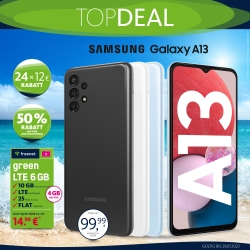 Top-Deal: Samsung Galaxy A13 und greenLTE 6+4GB für unglaubliche 14,99 € monatlich